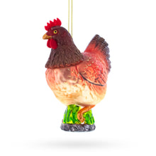 Load image into Gallery viewer, Farmyard Chicken Glass Christmas Ornament