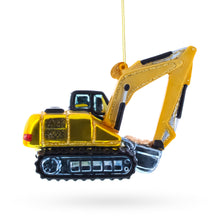 Load image into Gallery viewer, Excavator Glass Christmas Ornament