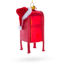 Load image into Gallery viewer, Letters to Santa Mailbox Glass Christmas Ornament
