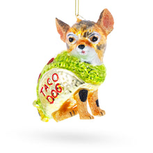 Load image into Gallery viewer, Taco Dog Glass Christmas Ornament