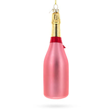 Load image into Gallery viewer, Rose Sparling Wine Bottle Glass Christmas Ornament