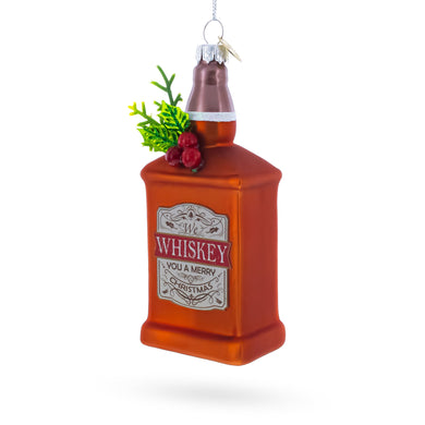 Whiskey Bottle Glass Christmas Ornament