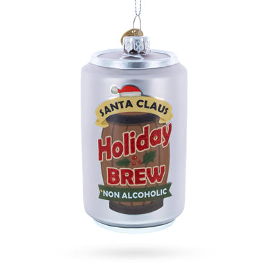 Holiday Beer Brew Can Glass Christmas Ornament