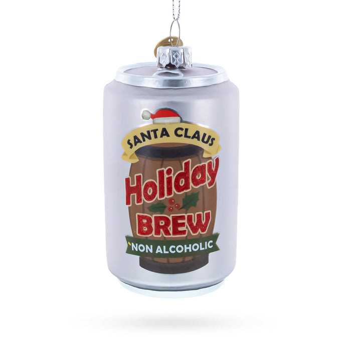 Holiday Beer Brew Can Glass Christmas Ornament