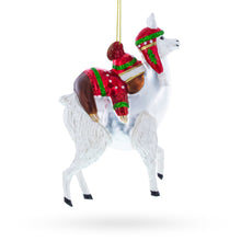 Load image into Gallery viewer, Llama and Sloth Glass Christmas Ornament