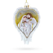 Load image into Gallery viewer, Holy Family Heart Glass Christmas Ornament