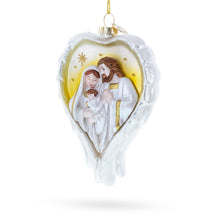 Load image into Gallery viewer, Holy Family Heart Glass Christmas Ornament