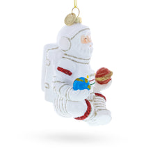 Load image into Gallery viewer, Santa Astronaut Glass Christmas Ornament