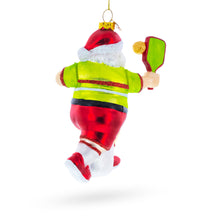 Load image into Gallery viewer, Pickleball Santa Glass Christmas Ornament