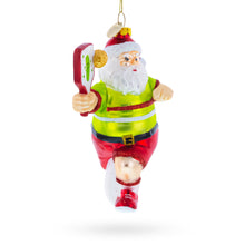 Load image into Gallery viewer, Pickleball Santa Glass Christmas Ornament