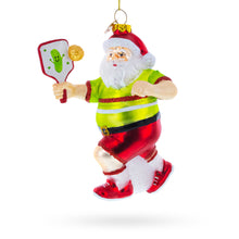 Load image into Gallery viewer, Pickleball Santa Glass Christmas Ornament