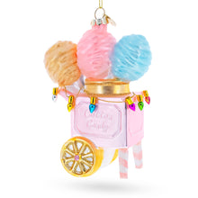 Load image into Gallery viewer, Cotton Candy Cart Glass Christmas Ornament