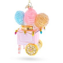 Load image into Gallery viewer, Cotton Candy Cart Glass Christmas Ornament