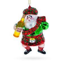 Load image into Gallery viewer, Scottish Santa with Whiskey Glass Christmas Ornament