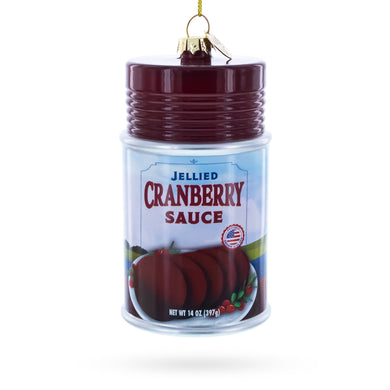 Jellied Cranberry Sauce Can Glass Christmas Ornament
