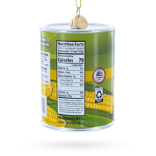 Load image into Gallery viewer, Golden Kernel Sweet Corn Can Glass Christmas Ornament