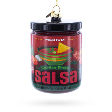 Fresh Salsa Jar Glass Christmas Ornament
