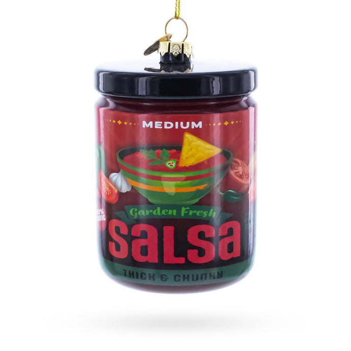 Fresh Salsa Jar Glass Christmas Ornament