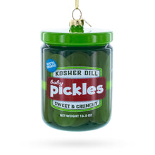 Load image into Gallery viewer, Kosher Dill Pickles Jar Glass Christmas Ornament