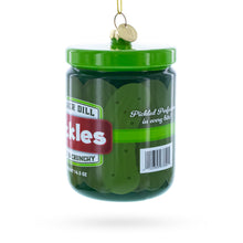 Load image into Gallery viewer, Kosher Dill Pickles Jar Glass Christmas Ornament