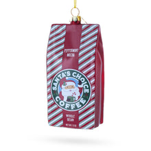 Load image into Gallery viewer, Santa’s Choice Coffee Bag Glass Christmas Ornament