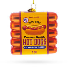 Load image into Gallery viewer, Hot Dogs Pack Glass Christmas Ornament