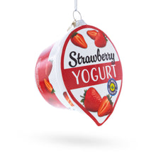 Load image into Gallery viewer, Strawberry Yogurt Glass Christmas Ornament
