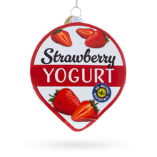 Load image into Gallery viewer, Strawberry Yogurt Glass Christmas Ornament