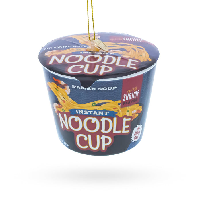 Instant Noodle Ramen Cup Glass Christmas Ornament