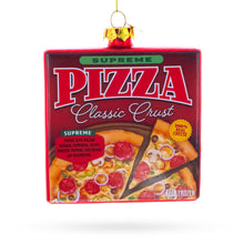 Load image into Gallery viewer, Supreme Pizza Box Glass Christmas Ornament