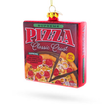Load image into Gallery viewer, Supreme Pizza Box Glass Christmas Ornament