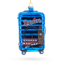 Load image into Gallery viewer, London Landmarks Suitcase Glass Christmas Ornament