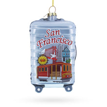 Load image into Gallery viewer, San Francisco Landmarks Suitcase Glass Christmas Ornament