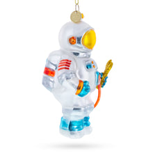 Load image into Gallery viewer, Astronaut with Tool Glass Christmas Ornament