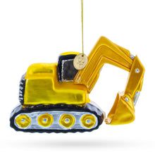 Load image into Gallery viewer, Track Excavator Construction Vehicle Glass Christmas Ornament