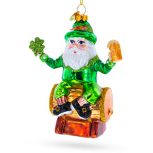 Load image into Gallery viewer, Irish Santa with Shamrock and Beer Glass Christmas Ornament
