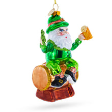 Load image into Gallery viewer, Irish Santa with Shamrock and Beer Glass Christmas Ornament