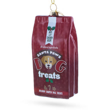 Load image into Gallery viewer, Santa's Dog Treat Pack Glass Christmas Ornament