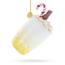 Load image into Gallery viewer, Whipped Cream Holiday Spirit Cocktail with Candy Cane Glass Christmas Ornament
