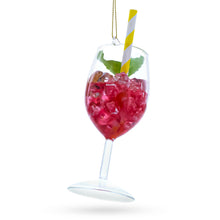 Load image into Gallery viewer, Sangria Iced Cocktail Drink with Straw Glass Christmas Ornament