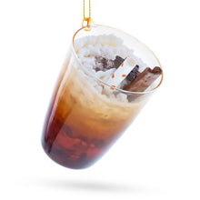 Load image into Gallery viewer, Whipped Latte Holiday Drink with Cinnamon Stick Glass Christmas Ornament