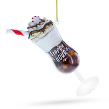 Load image into Gallery viewer, Frappy with Whipped Cream Glass Christmas Ornament