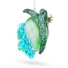 Load image into Gallery viewer, Hawaiian Aloha Turtle Glass Christmas Ornament