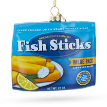 Load image into Gallery viewer, Fish Sticks Frozen Box Glass Christmas Ornament
