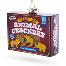 Load image into Gallery viewer, Animal Crackers Box Glass Christmas Ornament