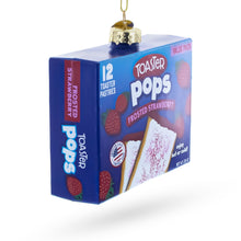 Load image into Gallery viewer, Frosted Strawberry Toaster Box Glass Christmas Ornament