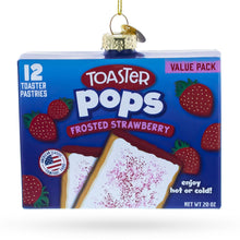 Load image into Gallery viewer, Frosted Strawberry Toaster Box Glass Christmas Ornament