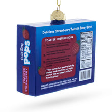 Load image into Gallery viewer, Frosted Strawberry Toaster Box Glass Christmas Ornament