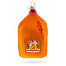 Load image into Gallery viewer, 100% Pure Orange Juice Jug Large Glass Christmas Ornament
