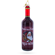 Load image into Gallery viewer, Santa’s Red Wine Bottle Glass Christmas Ornament
